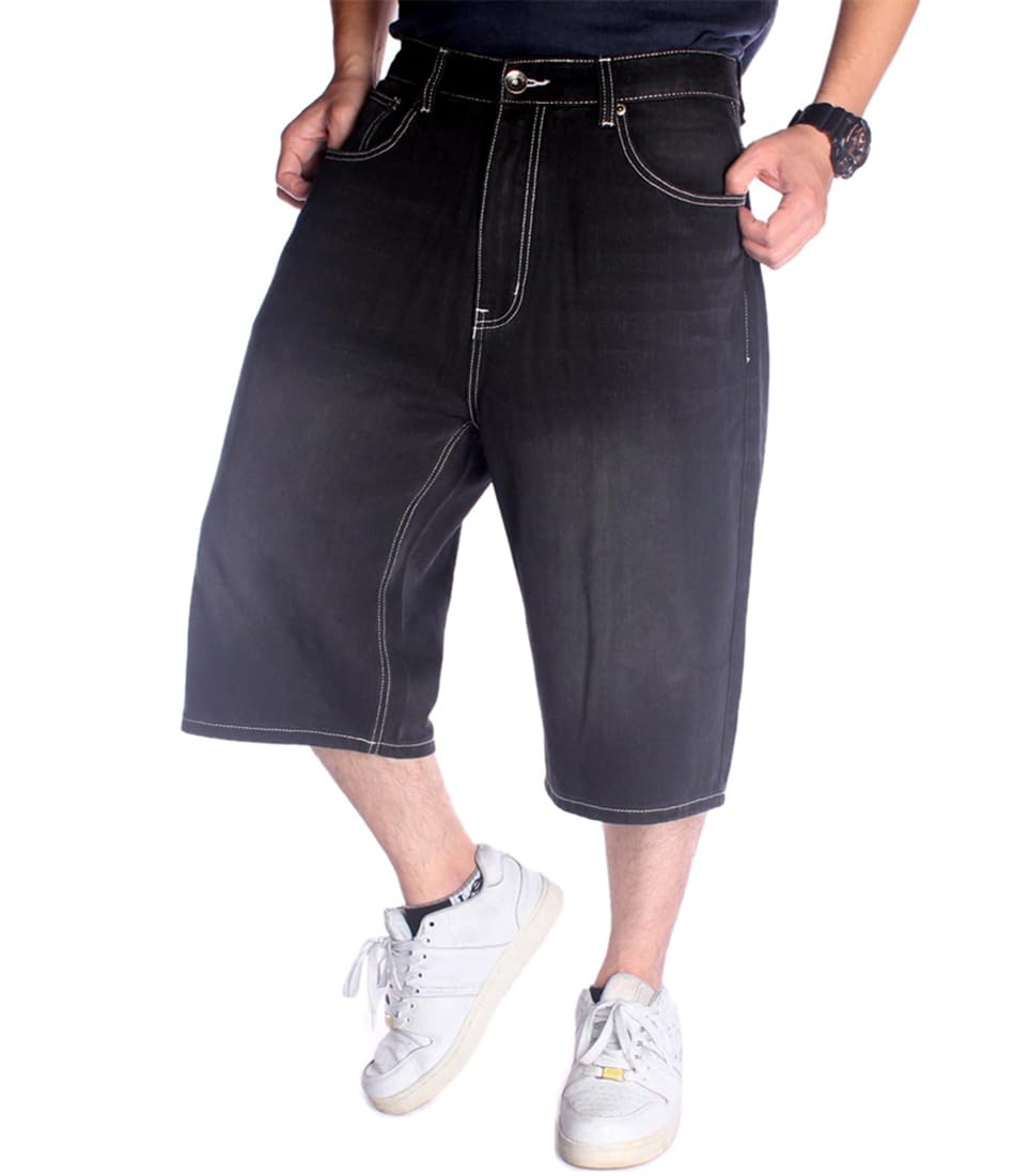 Enrica Men's Baggy Jorts Casual Loose Fit Hip Hop Skateboard Denim Shorts