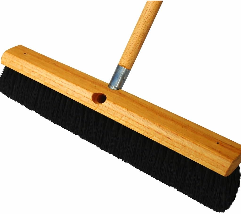 Bon Tool 84-787 Floor Broom - 3" Horsehair Bristles - 24" - 60" Wd Hdl , Brown
