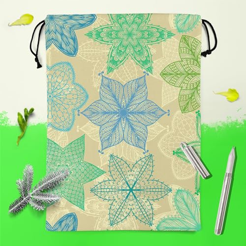 Image of ArtzFolio Vintage Ornate Flowers | Reusable Sack Bag | Bag for Gym, Storage, Vegetable & Travel