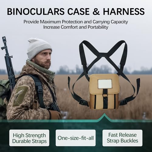 Image of 15X56 Professional UHD Binoculars for Adults High Powered with Phone Adapter and Harness, Super Bright Waterproof Binoculars for Hunting Stargazing Bird Watching Hiking Travel