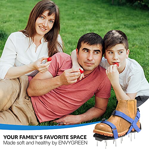 Envy Green Lawn Aerator Shoes – Ready-To-Use, Pre-Assembled – One-Size-Fits-All Gardening Shoes – Lawn Aerator With X-Strap – Lawn Aerator Spike Shoes For Lawn And Yard – Premium Tools By Envygreen #TOP6