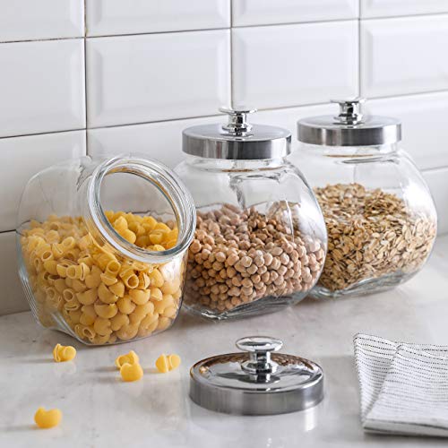 Hyperspace Mini Glass Penny Jar, Candy Jar, Cookie Jar, Kitchen Canister, Set Of 3 (39 Oz) #TOP2