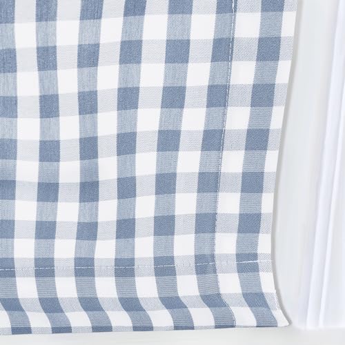 Image of TWOPAGES No Drill Cordless Buffalo Plaid Roman Shades Roman Blinds for Windows, Custom Made Room Darkening Country Checkered Blinds Farmhouse Shades, Light Blue Small Plaid, 1 Piece