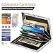 BONSYL Credit Card Holder, Slim RFID Blocking Card Holder Wallet, Fashionable Design and Artistic Patterns Metal Credit Card Holder Wallet, for Men Women.(R/6 Slots/Silver)