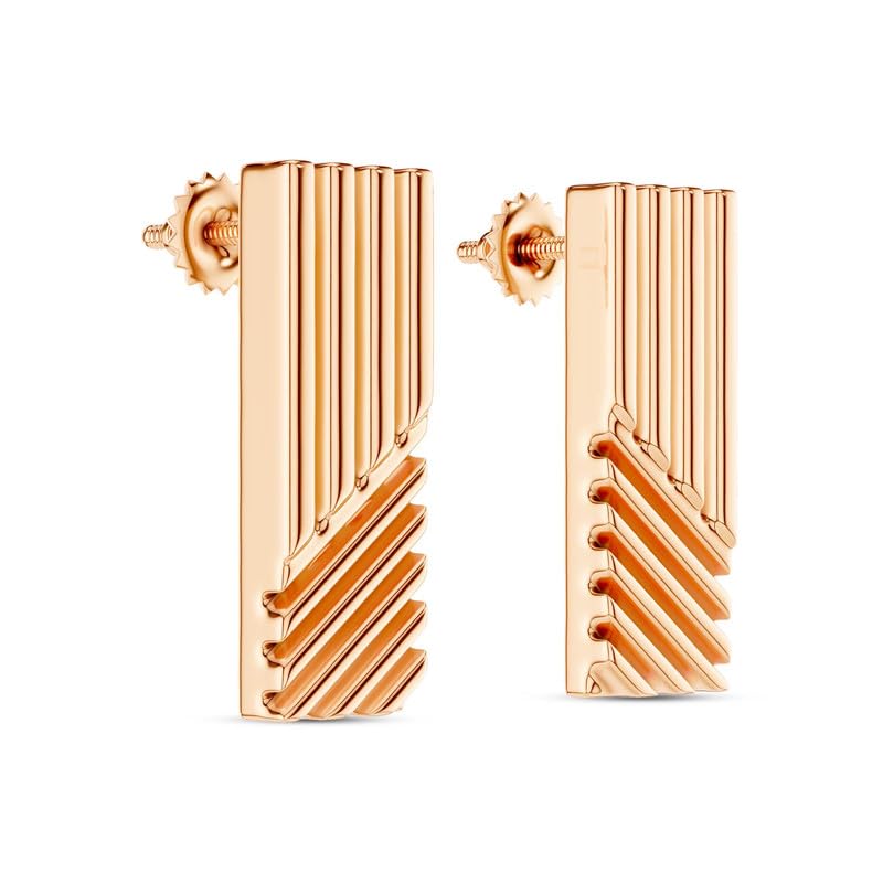 Image of KISNA 9KT / 14KT / 18KT Yellow Gold Millie Linear Earring For Women
