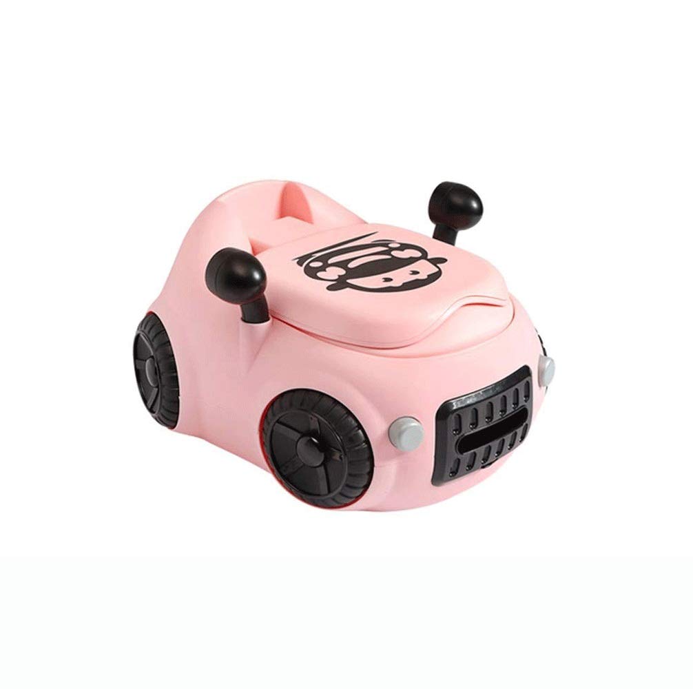 Carino vasino Toilette di Formazione con Motivo a Cartoni Animati, per Bambini Piccoli e Bambini, Base Anti-Skid, Facile Pulito e Vuoto Transition Style, Rosa (Color : Pink)