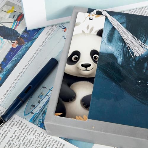 Marque-pages panda avec pompons (lot de 6) idée cadeau lecteur - 7