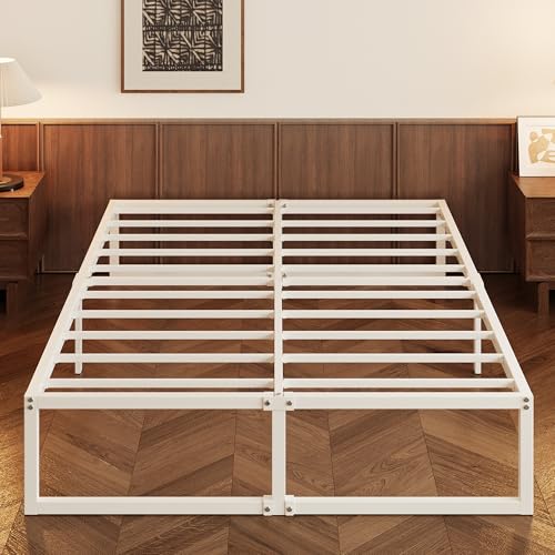 Consejos para Comprar Base de Cama Queen Size . 47 Lutown-Teen 36cm Base Cama Queen Size, No Necesita Somier, Base de Cama Queen Size con Resistentes Listones de Acero para Colchón, Fácil Montaje, Sin Ruido, Blanco