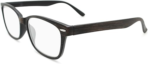 Anteojos de lectura con textura de madera marrón madera para hombres y mujeres para lucir únicos con visión clara, lectores fuertes y duraderos para