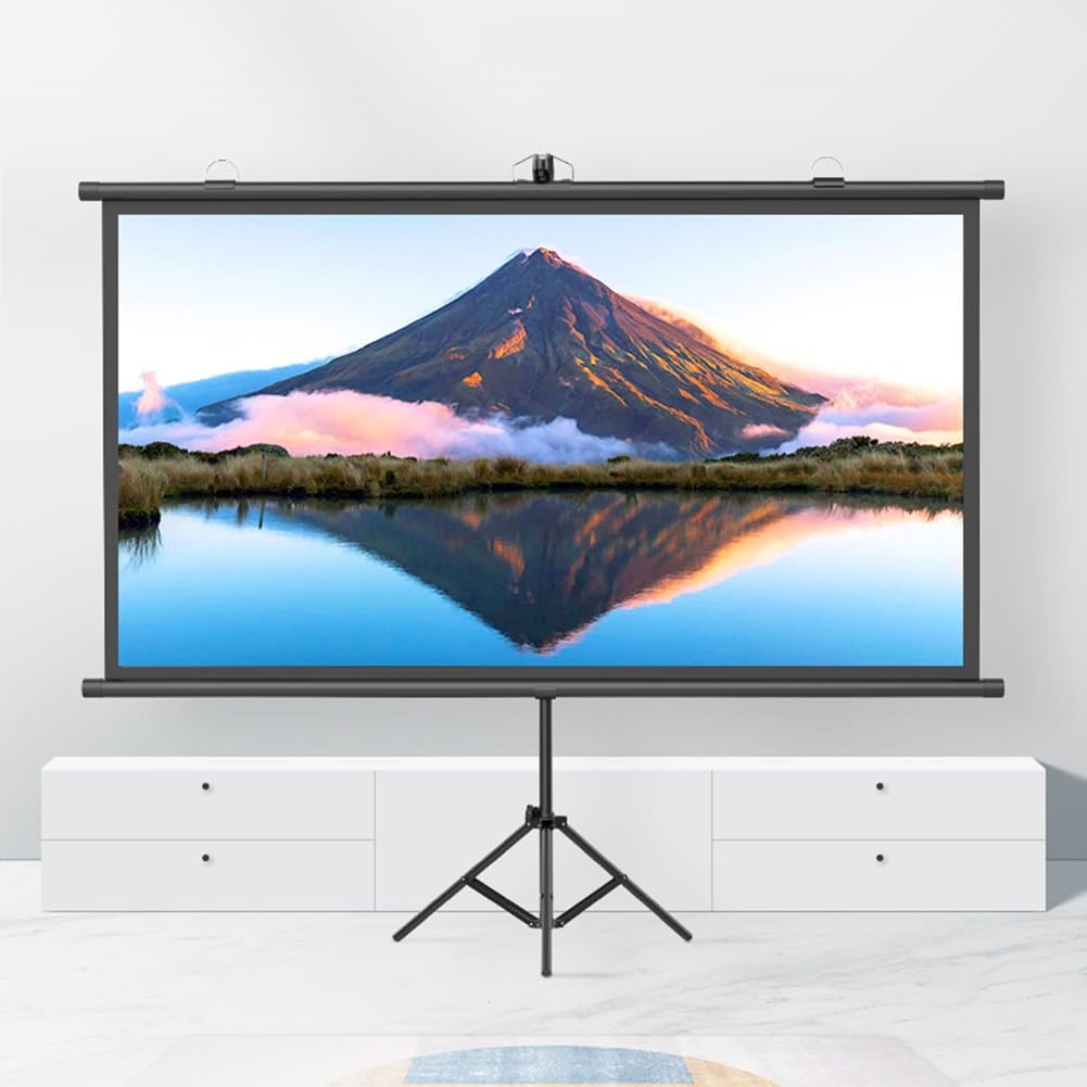 60" 72" 84" Schermo per Film All'aperto per Interni con Treppiede, Schermo di Proiezione 4K HD Montato a Parete 4:3 16:9 per Home Theater Backyard(72" (4:3))