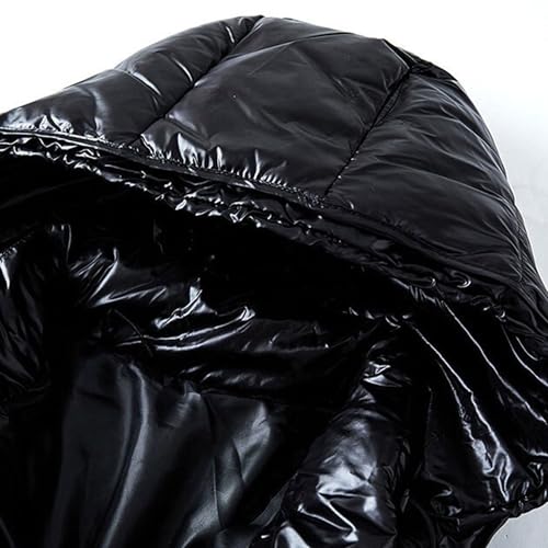 DGHM-JLMY Men's Glossy Padded Winter Hood Coat Metallic Full Zip Down Quilted Puffer Jacket Warm Plus Size Shiny Hooded Coat3