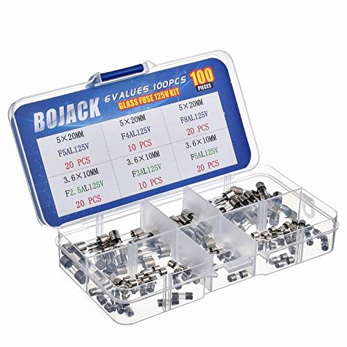 Bojack Christmas Light Fuses Kit 3.6X10Mm Mini Fuse 125V 2.5A 3A 5A And 5X20Mm 125V 4A 5A 8A Amp Fuses For Christmas Lights #TOP1