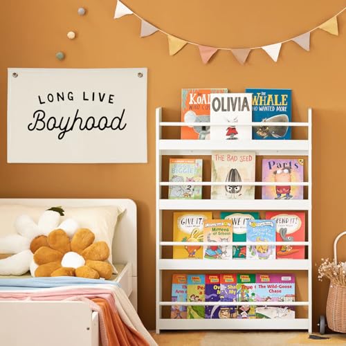 Image of Long Live Boyhood Banner Boy Room Decor,Playroom Decor Nursery Wall Decor for Boys Bedroom Living Room, Baby Shower Gifts, kid's banners Wall Hanging Flag Linen Banner 30x20(off-white)
