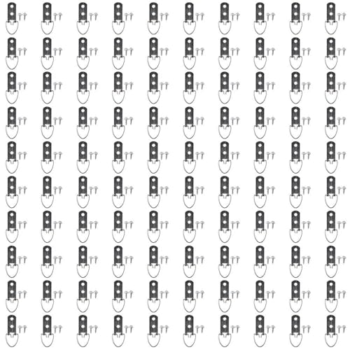 Image of 100Pcs D-Ring Heavy Duty Picture Hangers with 200 PCS Screws for Hanging Picture Frames, Mirrors, Picture