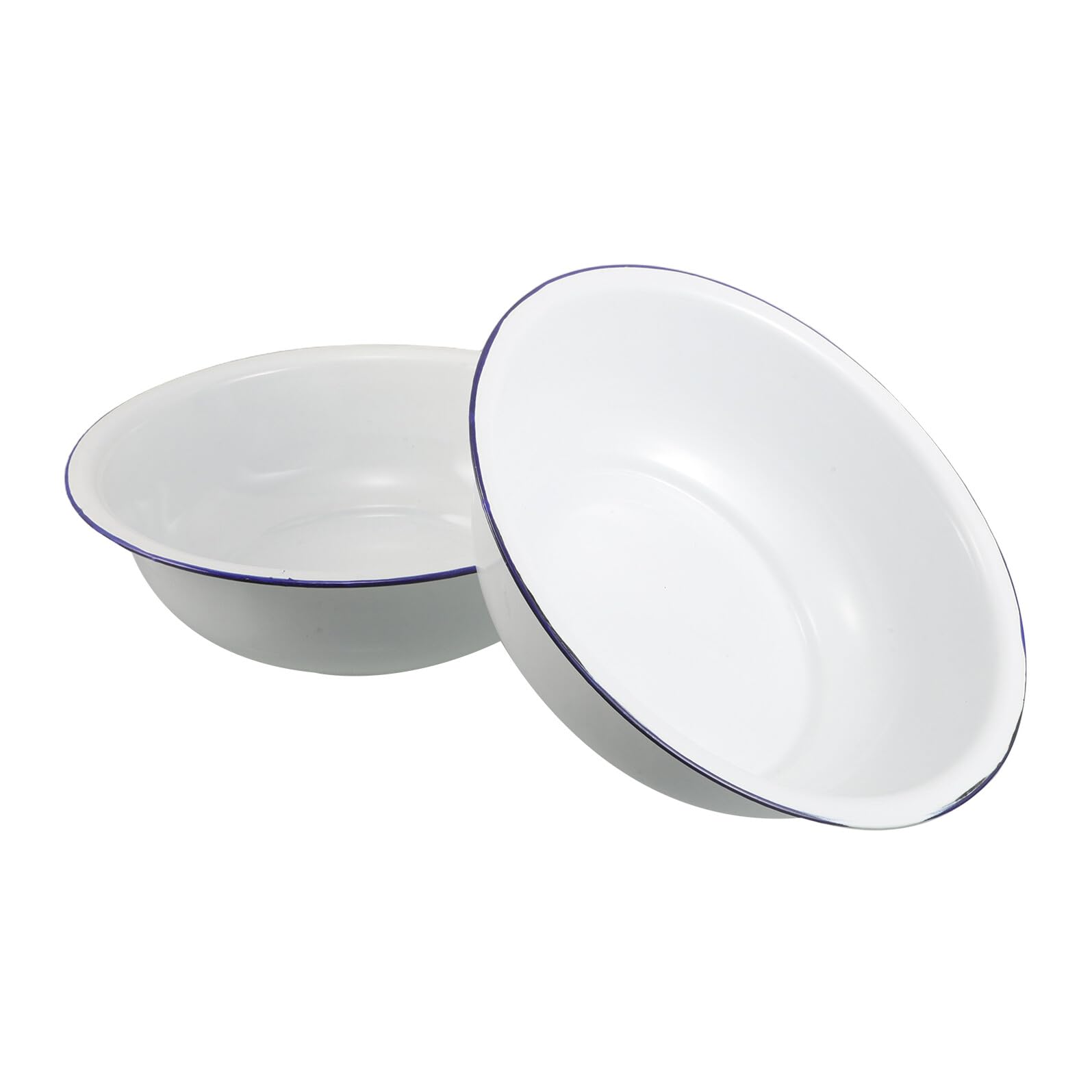 2 Vaschette per Pediluvio in Smalto Vintage, Lavabo Bagno in Metallo Smaltato Resistente, Bacinella Smaltata per Ammollo Piedi e Lavaggio, Dimensioni Generose Adatte a