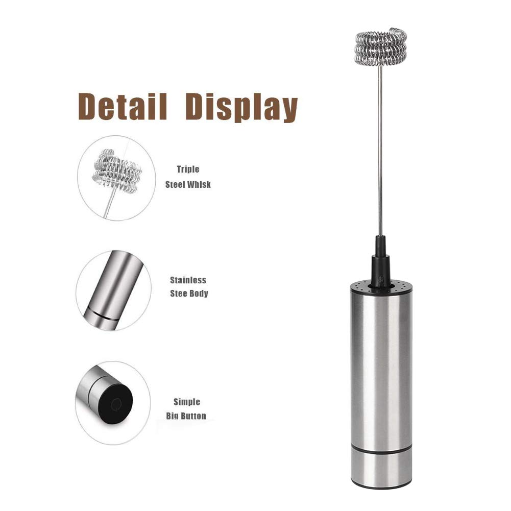 Frother Wand, Milk Frother Handheld Coffee Mixer Wand Electric Whisk Frother Drink Frother Cold Foam Frother for Home Kitchen