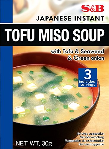S&B Japanische Instant Tofu Miso Suppe mit Wakame Algen 30g (3Portionen)