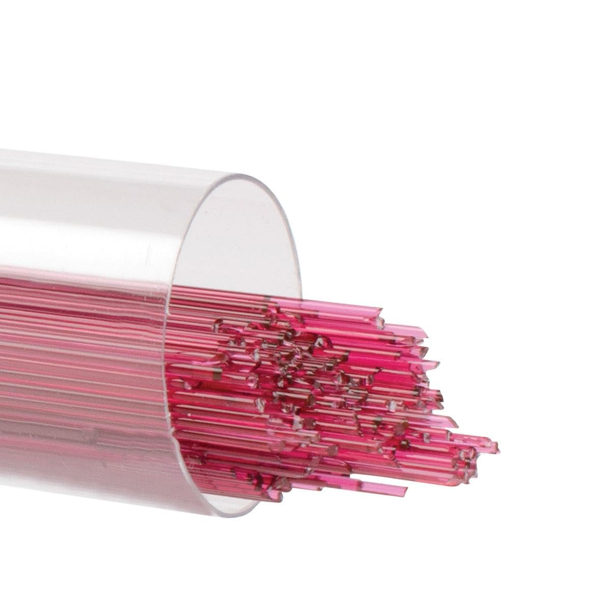 Generic Bullseye .5MM Cranberry Pink Transparent Glass Stringers 90 COE, Orange