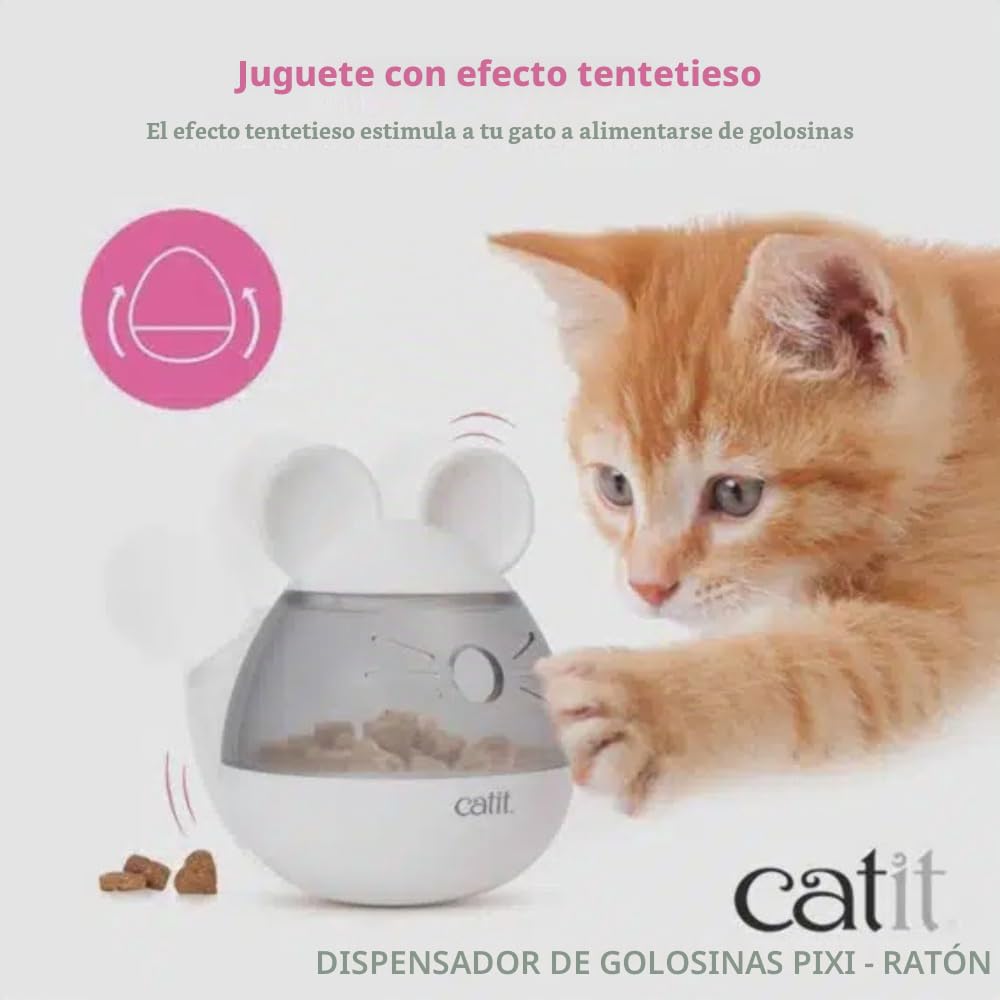 Catit PIXI Dispensador de Snacks para Gatos, ratón