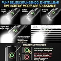 ASORT LED Taschenlampe Mini Extrem Hell，5000 Lumen Aufladbar，5 Lichtmodi kleine Torch mit Magnete und Langer Betriebsdauer，3* Starke Lampenperlen，IPX6 Wasserdicht, für Camping，Wandern，Outdoor，Notfälle – Ansicht 2