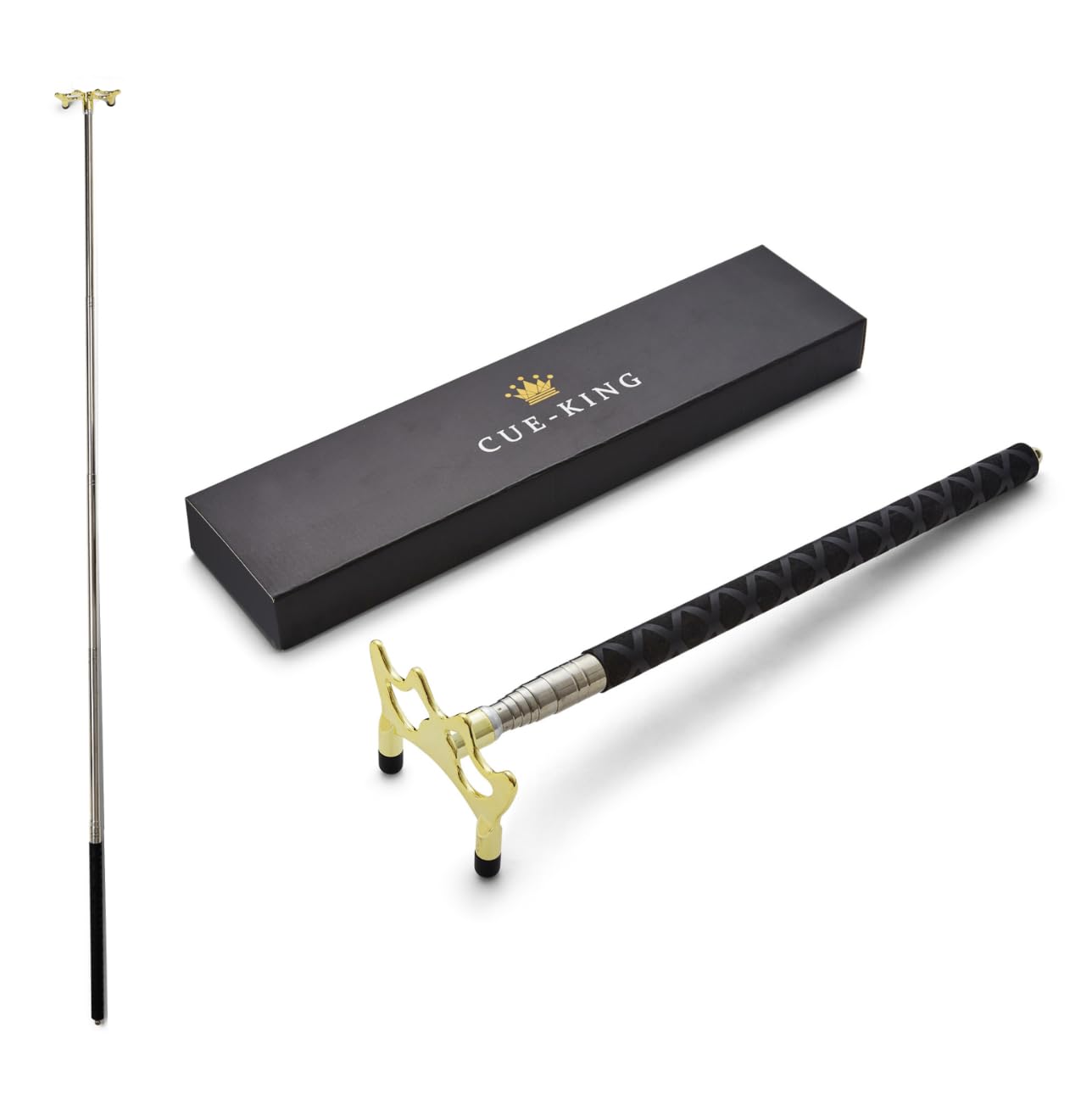 Cue-King Telescopic Bridge Stick with Premium Woven Handle, Pool Accessories, Snooker Accessories, Bridge for Snooker and Pool