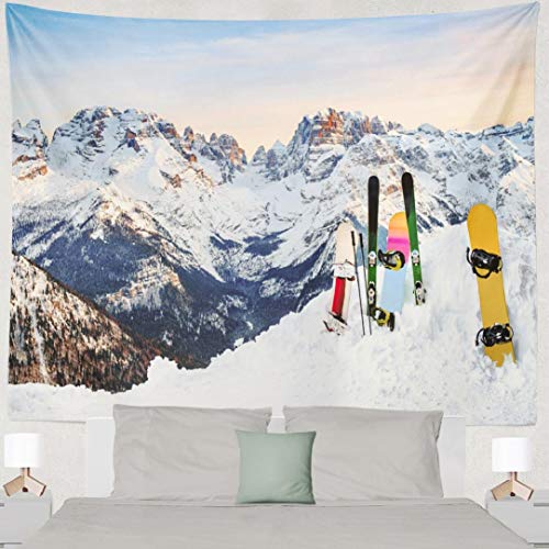 image for threetothree Tapestry 3 Snowboards Ski Standing Snow Slope Mountains S