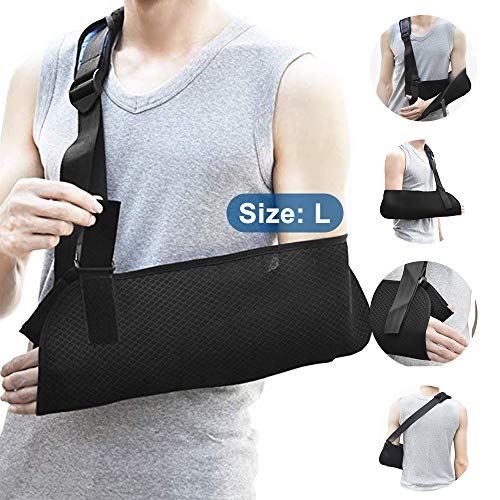 Cabestrillo Brazo, Cabestrillo Hombro Inmovilizador - Cabestrillo para Brazo, Ajustables Cabestrillo Sling para Lesiones de Hombro, Codo Roto, Muñeca, Fracturas y Dislocación - Negro