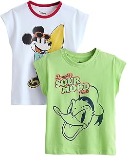 Hopscotch 2-Pack Mickey and Donald Cotton T-Shirts (6-7 Years) Price In India