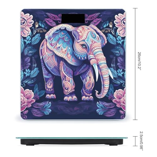 Báscula Digital de Baño Morada Elefante Compacta y Precisa miniatura 2