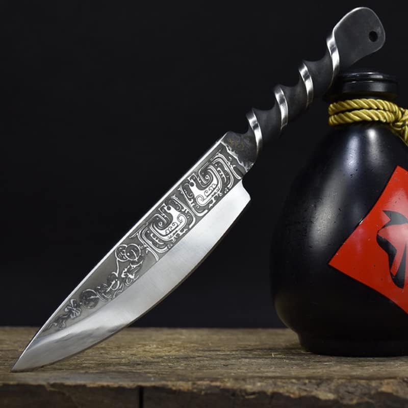 Meat Cleaver, 6 Inch Handmade Viking Knives 7Cr17MoV High Carbon Steel Suzaku Veins Hunting Cleaver Utility Kitchen Knives Steel Handle (Color : Utility Knife)