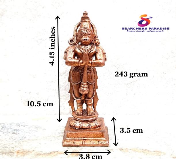 Image of Copper Idols, 10.5 cm, Copper Handmade Hanuman 243grams, Patina Antique Finish, Pack of 1 Piece