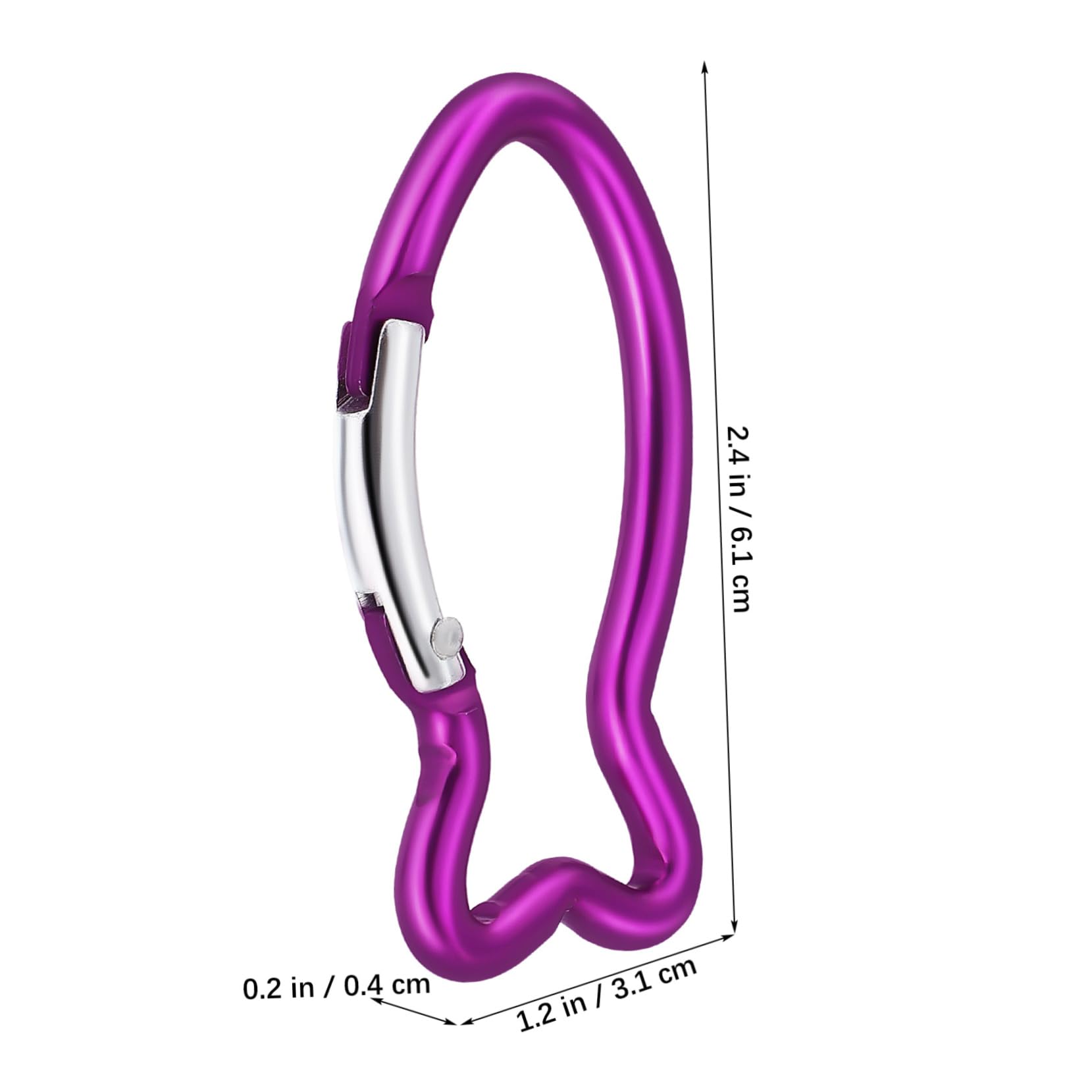 Mikikit Lot de 10 Carabiners en Aluminium Forme Poisson pour Porte-clés Robustes et Visibles, pour L'extérieur Camping