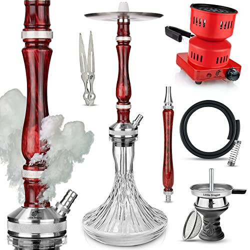 Little Dragon® Shisha Set Komplett - Shisha Edelstahl mit Epoxidharz -...