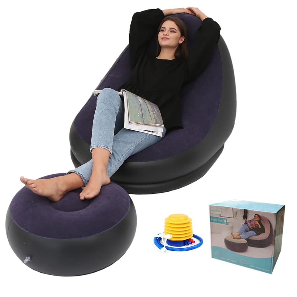 エアーソファー エアーベッド 空気ベッド オットマン付 椅子 耐荷重150