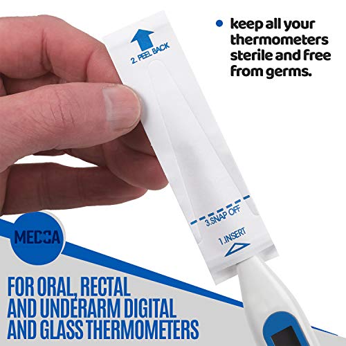Thermometer Probe Covers - Pack of 200 | Universal and Disposable Probe Cover Box for Digital Thermometer for Accurate Sanitary Oral, Rectal and Underarm Digital and Glass Thermometers Reading - Thumbnail 3