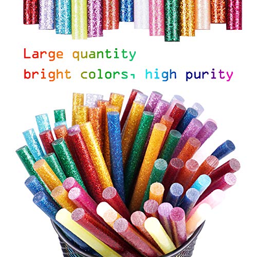 Gwybkq Mini Glitter Hot Glue Sticks 14 Colored for DIY Art Craft,4 inches 80 pcs - Image 2