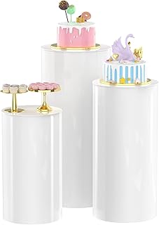 3Pcs Cylinder Pedestal Stands
