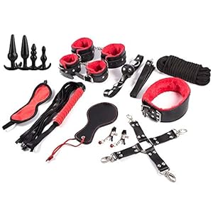 10 stks Set van verstelbare lederen pluche speelgoed met en 4 romantische massagekit