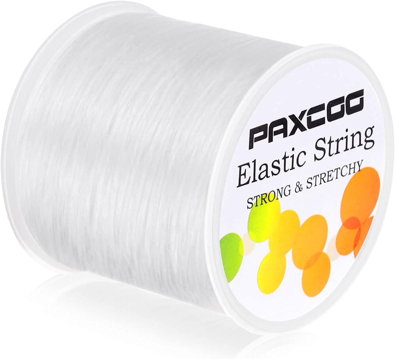 Paxcoo 1mm Elastic Bracelet String Cord Stretch Bead Cord(White, Flat)