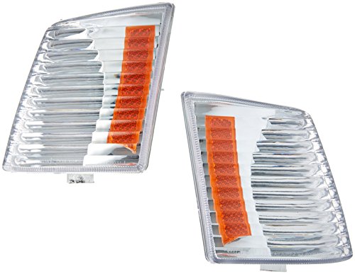 Spec-D Tuning Chrome Housing Clear Lens Corner Lights Compatible with 1993-1998 Jeep Grand Cherokee L+R Pair Assembly