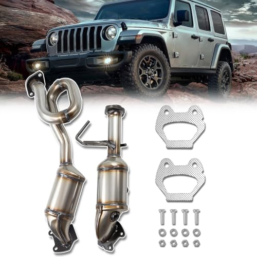 PTPDRH Left & Right Catalytic Converter for Jeep Wrangler 2012-2018 3.6L V6,Jeep Wrangler JK 2018 3.6L V6,High Performance Exhaust Manifold (EPA Compliant)