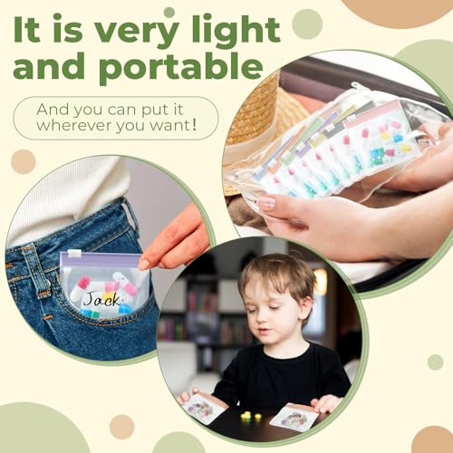 Image of Sherr 35 Pcs Pill Pouch Bags with Zipper Pill Pouch Set Travel Reusable Translucent Medicine Organizer Self Sealing Plastic Bag with Slide Lock for Storage(Stylish Morandi,3 x 3 Inch,Blank Style)