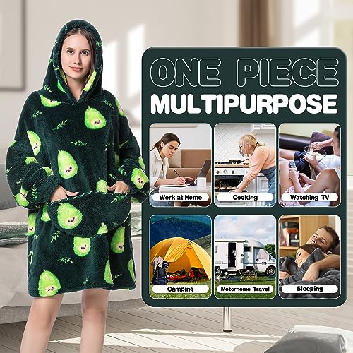 Oversized Blanket Hoodie, Adult Women Sherpa Fleece Wearable Blanket Warm and Cozy Giant Hooded Blanket Fluffy Sweatshirt for Women and Men - Image 3