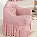 GARVALON Recliner Sofa Cover Stretch Fabric Slipcover All-Around Elastic with Skirt for Single Seat Pink Couch Chair Upholstery
