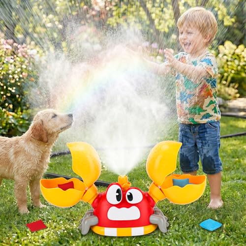 Image of Water Sprinkler for Kids, Summer Outside Water Toys Attached to Garden Hose with 3 Spray Patterns & 4 Bean Bags for Toss Game, Kids Sprinklers for Yard Lawn Pool Games for Age 4-12 Yr Old Boys Girls