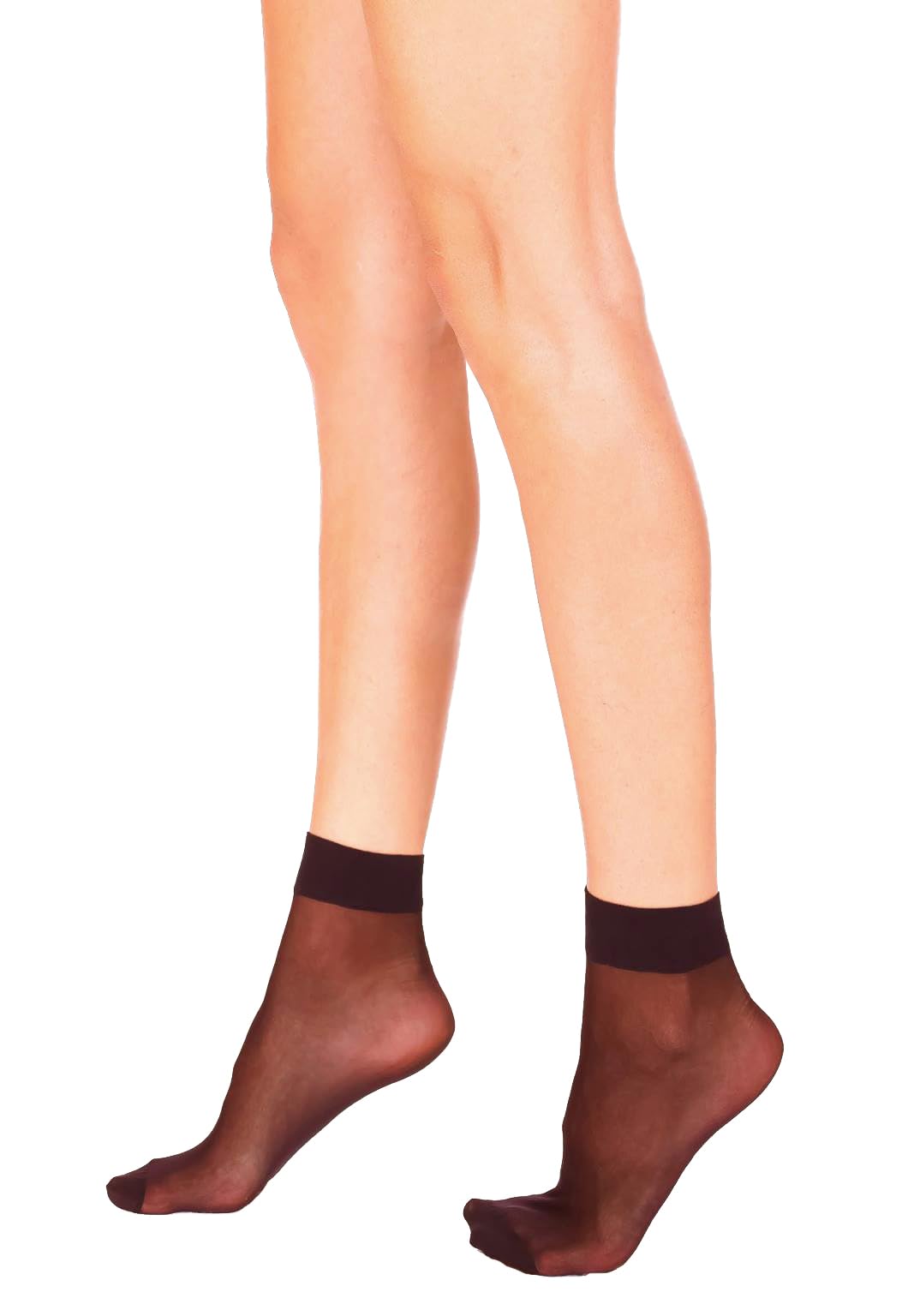 Lady Sofia Women's 8 Pairs Brown 8 Pairs Carrie Sheer Ankle High Pop Socks 20 Denier Anklets For (Brown)