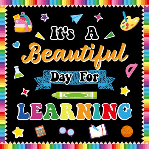 Classroom Bulletin Board Decorations Welcome Back to School Bulletin Set It's a Beautiful Day for Learning Classroom Decoration Colorful Cutouts for Teacher Kindergarten Preschool School Wall Decor