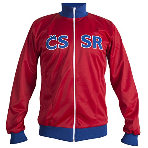 Veste de survêtement football Tchécoslovaquie 1968 vintage rouge