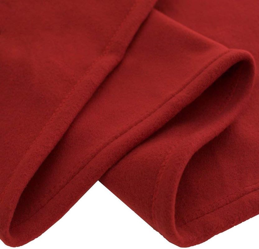 Image of 220 GSM Polar Fleece Double Bed Lightweight Plain Blanket for All Season Travel & Camping, 90x90Inch, Maroon