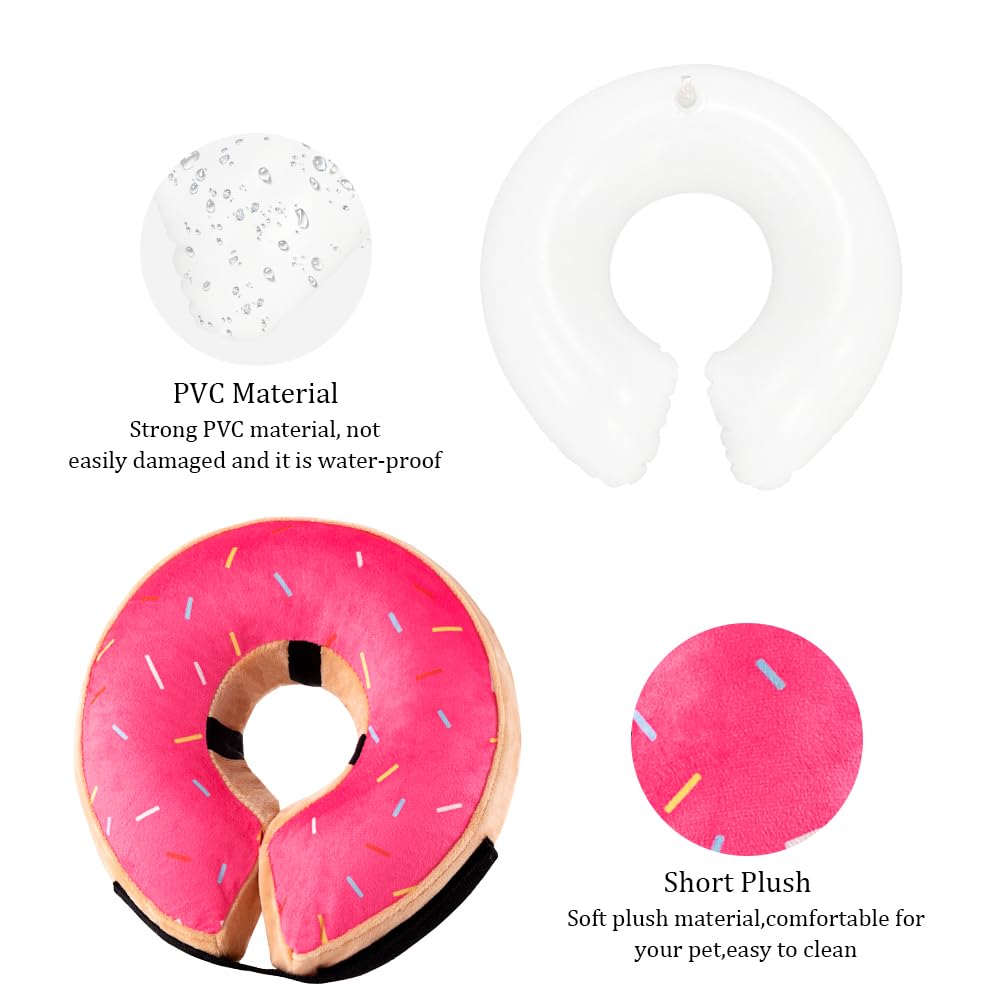 Aufblasbarer Donut-Halsband Für Hunde & Katzen – Weiche Alternative Zum Kegel Nach OP, In 4 Größen (M, Rose)
